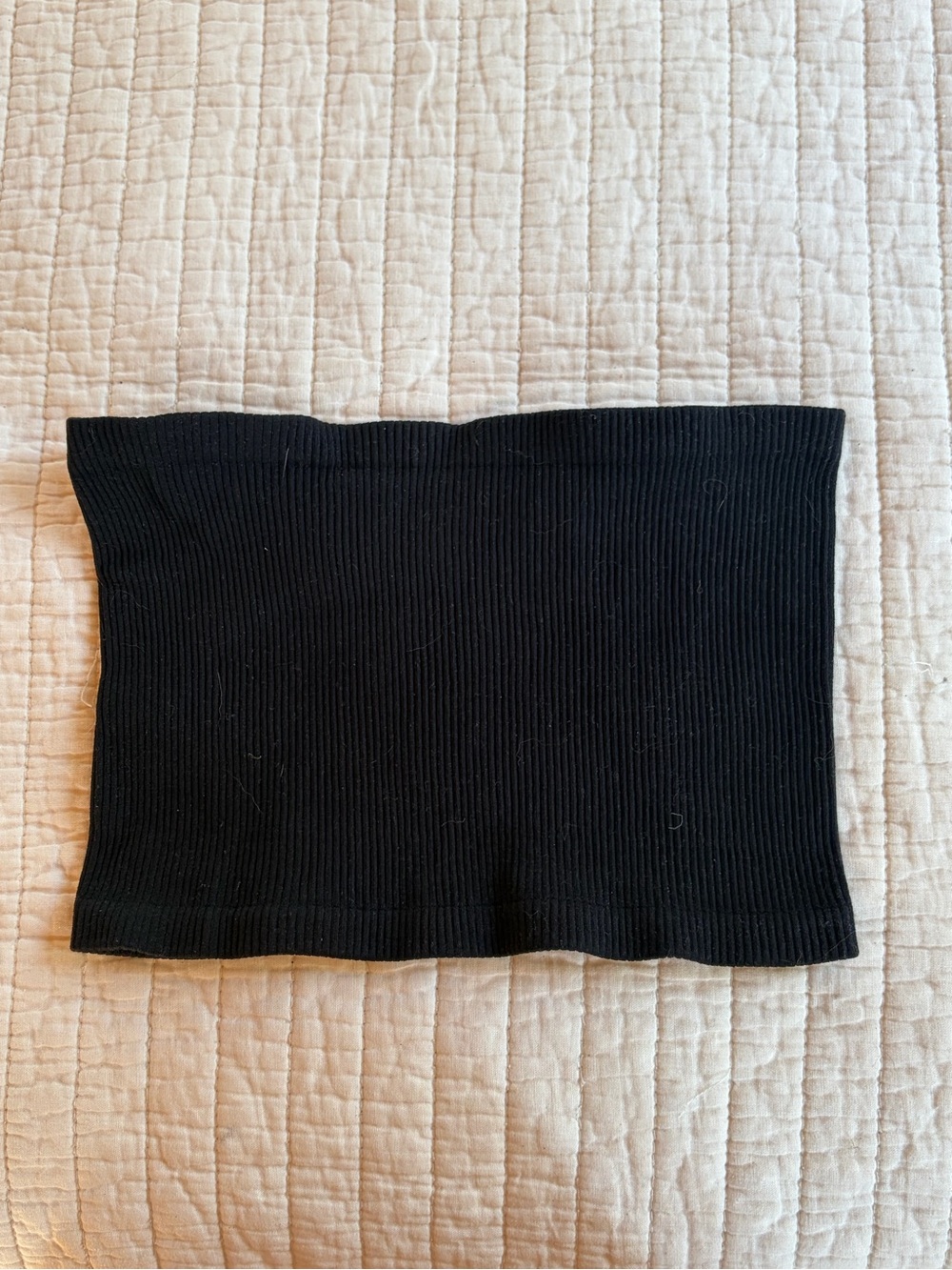 Free People Black Ribbed Bandeau Tube Top